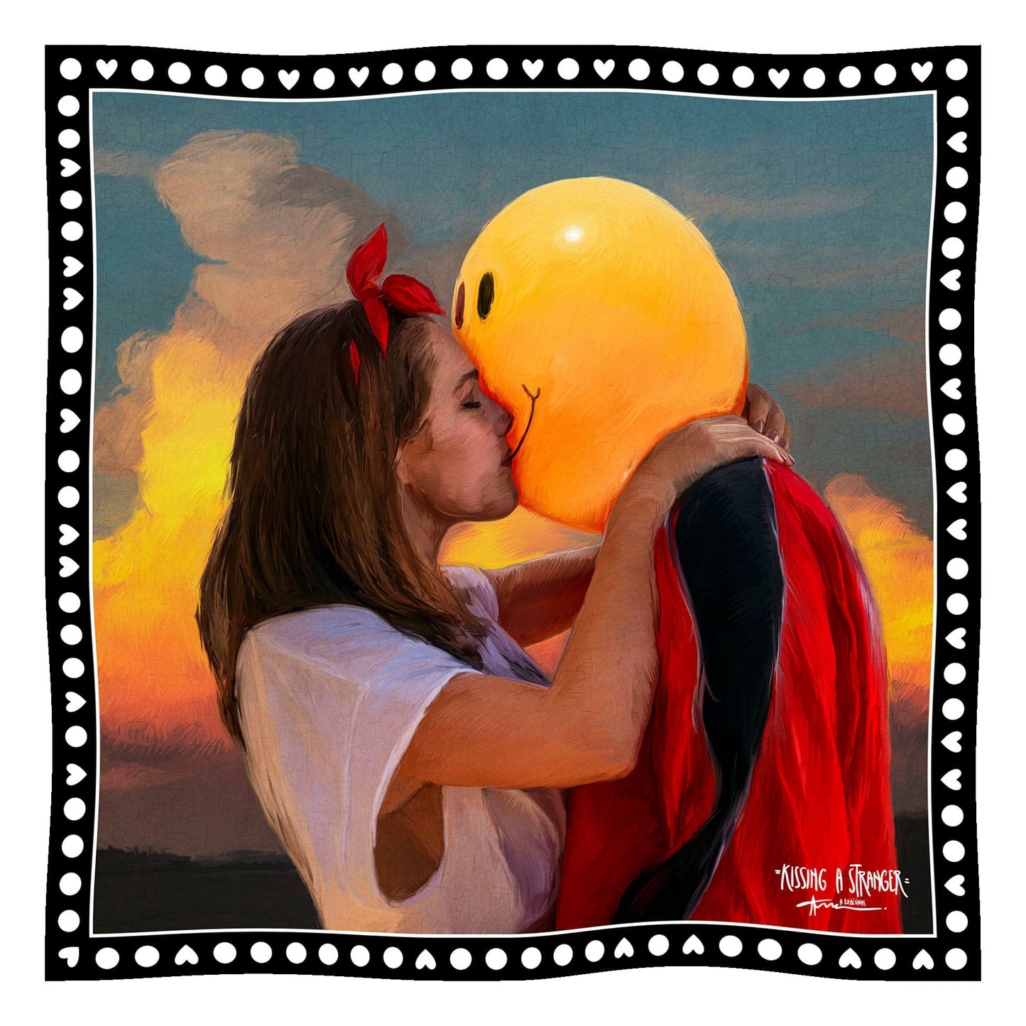Happy365 90 x 90 cm / Juoda Skarelė Kissing A Stranger